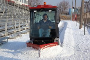 Toro's Polar trac is a zero turn mower in summer and clears snow in winter